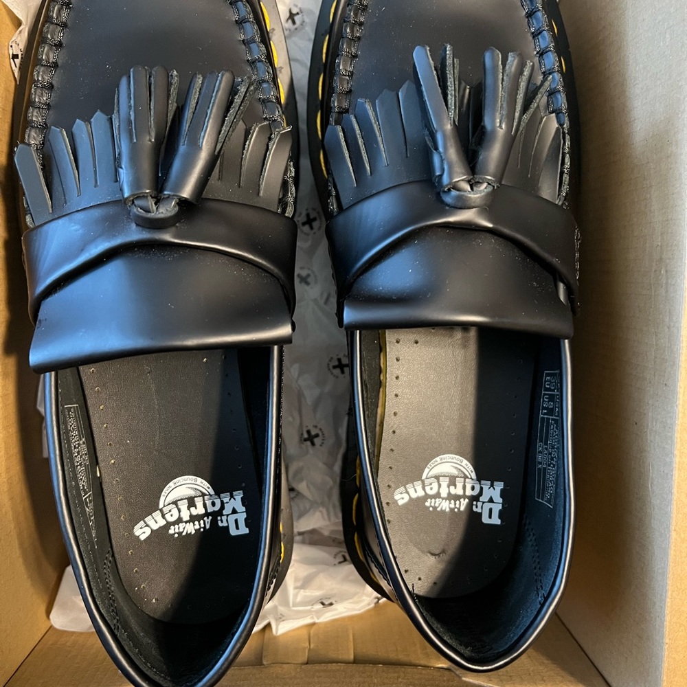 Dr. Martens Black Leather Platform Loafers - Picture 5 of 8